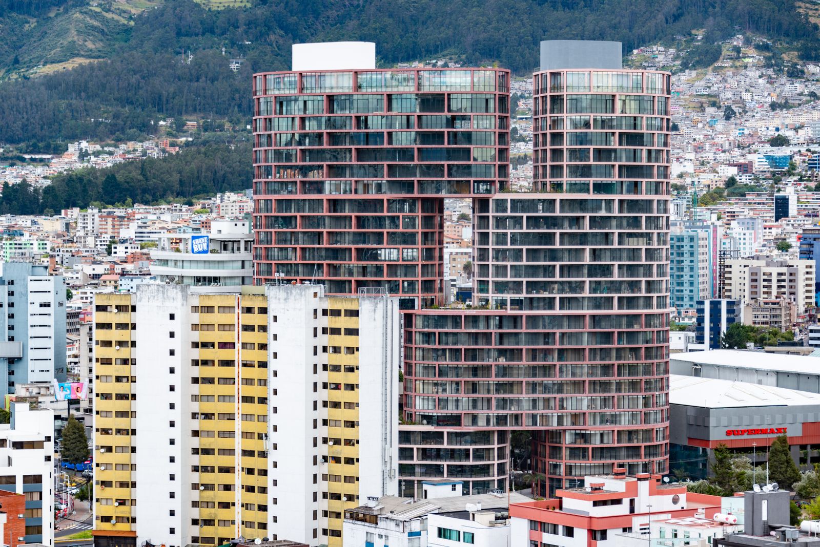 Modern architecture skyline in Quito, Ecuador